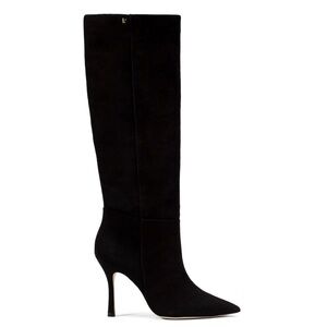 Larroude Women’s The Kate Boot in Black Pointed Toe Suede Loose Fit Sexy Heel